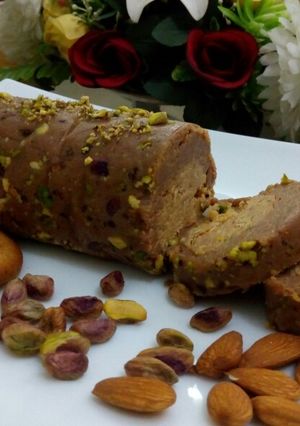 A picture of Biscuits Meethi (Swiss roll style).
