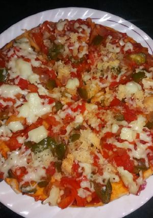 A picture of Home made pizza.