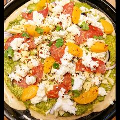 A picture of Peach perfect pizza.