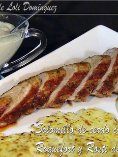 Una foto de Solomillo de cerdo con salsa Roquefort y Rosti de patatas