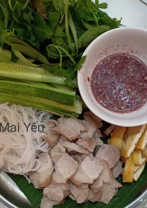 Hình của món Bún đậu mắm tôm đơn giản.