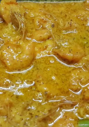 A picture of Prawns in coconut mustard gravy.