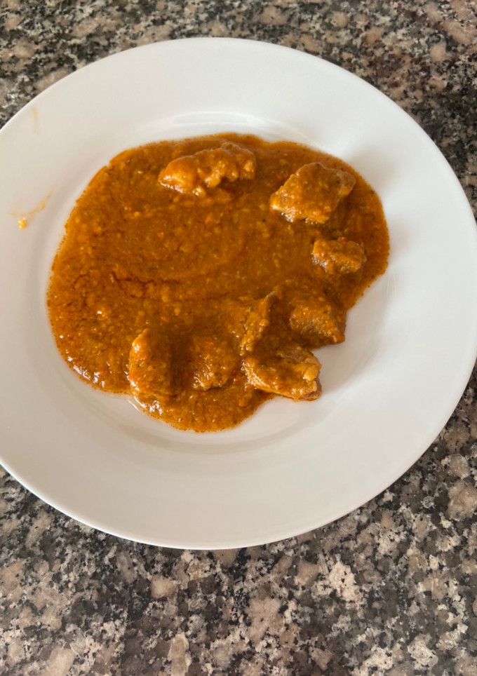 Una foto de Magro de cerdo con salsa de pisto