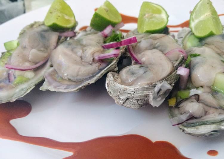 Ostiones en su concha Receta de Luis Graciano Fonseca Cookpad