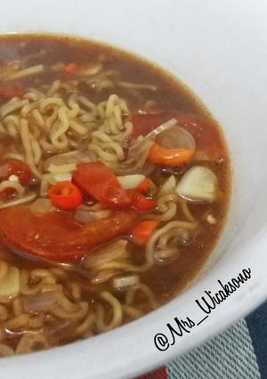 Foto resep Mi Nyemek Kuah Pedas