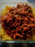 Polenta con ciuffi di calamaro in umido