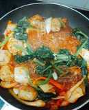 Miếng xào Kim Chi xíu mại mồng tơi