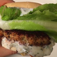 A picture of Low fat Greek turkey burgers.