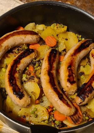 Une photo de Fricassée de légumes et saucisses