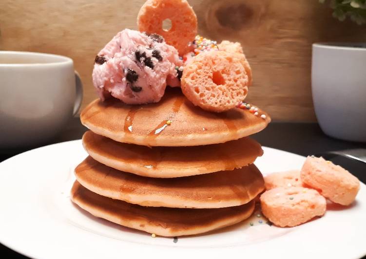 BIKIN NGILER! Ternyata Ini Resep Pancake with Strawberry Ice Cream Anti Gagal