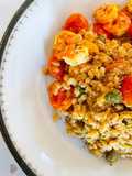 Orzo con alici, capperi e gamberetti
