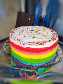 Foto resep Rainbow cake putih telur