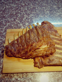A picture of Oven-Grilled (baked) pork ribs.