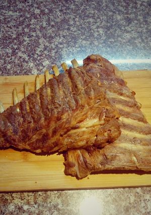 A picture of Oven-Grilled (baked) pork ribs.