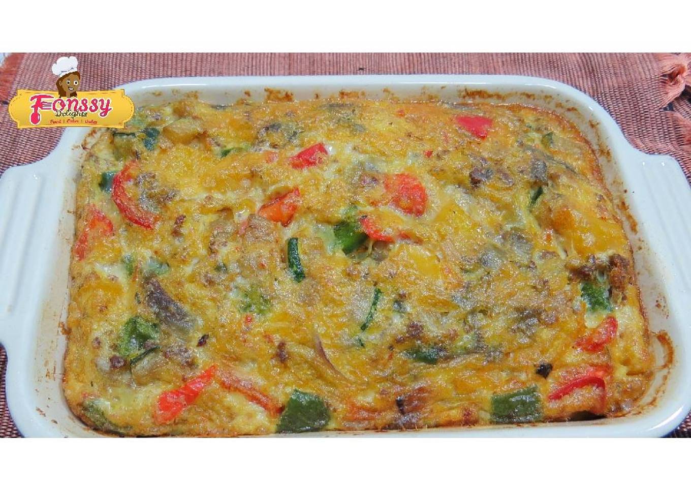 Egg and minced beef frittata