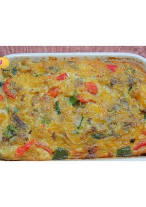 A picture of Egg and minced beef frittata.