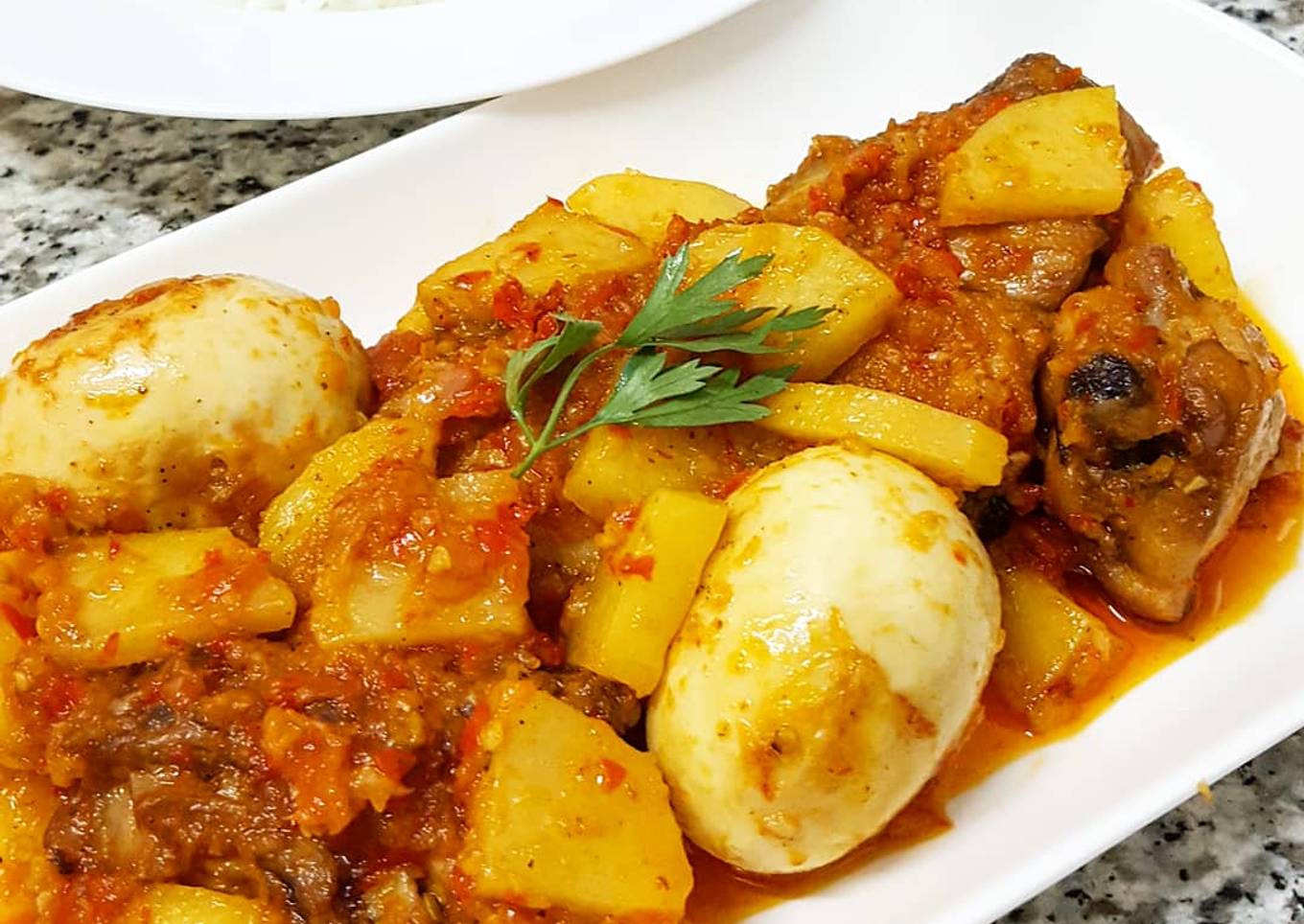 Balado ayam/telur/kentang