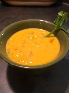 A picture of Spicy sweet potato corn chowder.