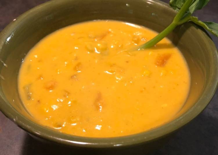 Spicy sweet potato corn chowder