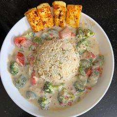 Herby Rice Bowl 🍚 With Grilled Paneer For Lunch A picture of Herby Rice Bowl 🍚 With Grilled Paneer For Lunch.