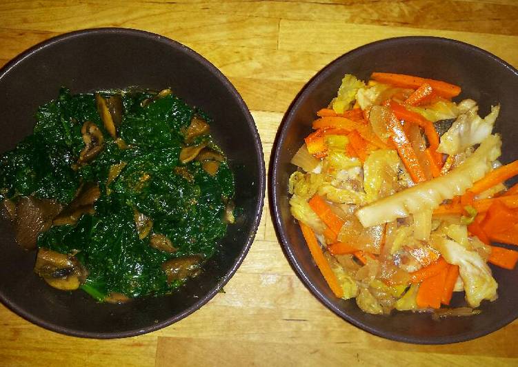 Relleno de rollito primavera y espinacas con champiñón