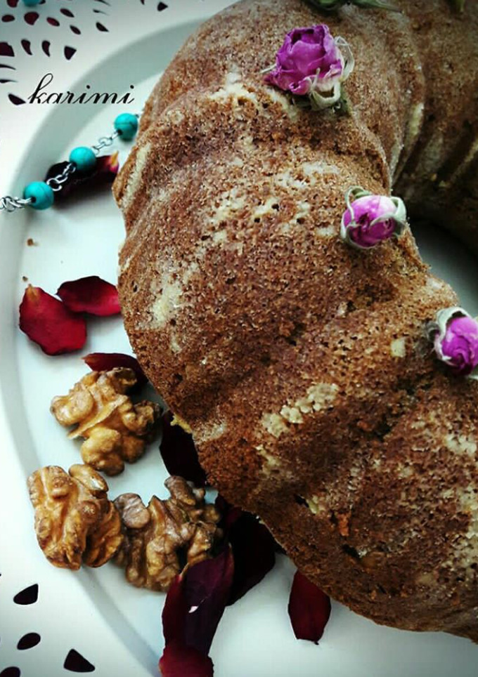 عکسی از دستور کیک قهوه و گردو