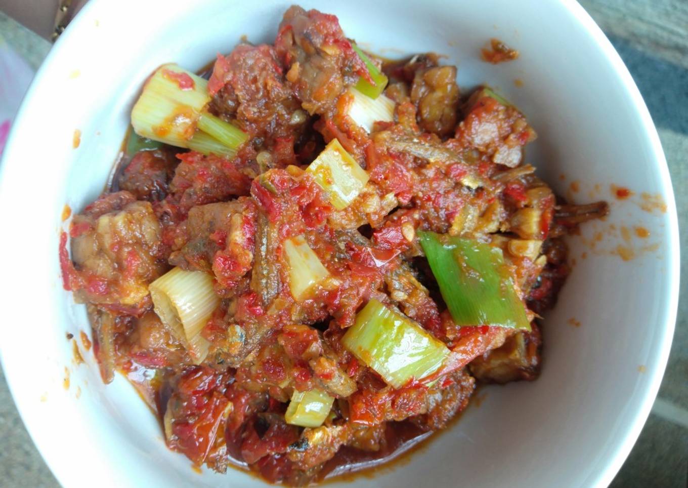 20. Sambal pedas tempe daun bawang