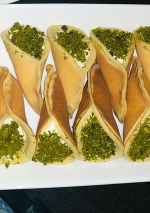 A picture of KATAYEF B KASHTA (LEBANESE CREAM DESSERT).
