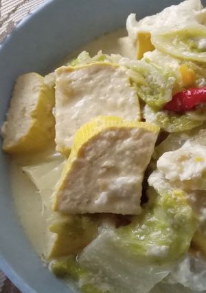 Foto resep Sayur Tahu Sawi Putih Santan