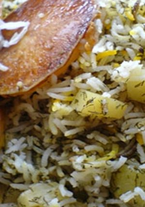 عکسی از دستور سیب زمینی پلو