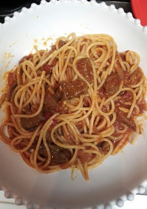 A picture of Beef Tomato Pasta.