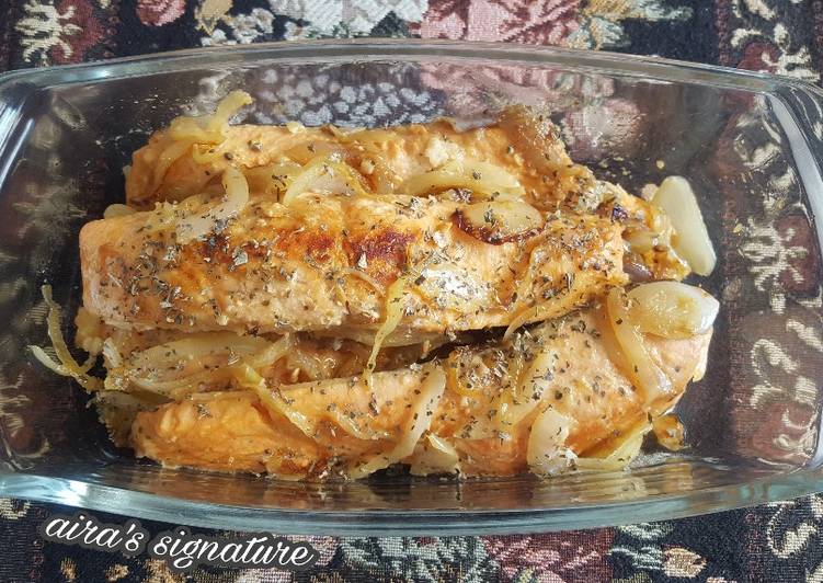 Resep Salmon Saus Tiram ala Aira, Lezat Sekali