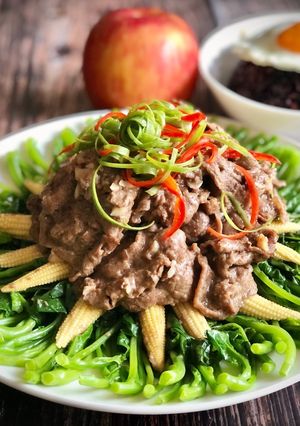 芥藍牛肉 （擺盤圖解）年菜 的食譜成品照片