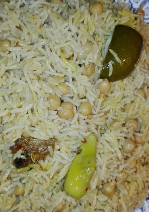 A picture of Achari Chaana Pulao.