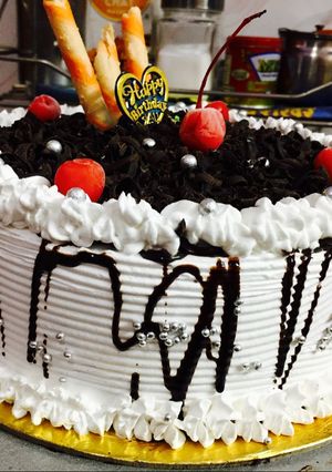 A picture of Black forest cake.