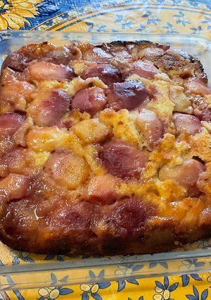 Une photo de Gâteau aux pêches de vigne et miel