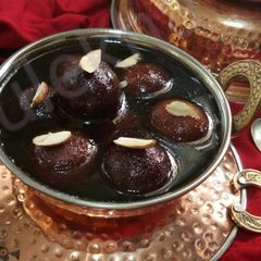 A picture of Almonds filled brown bread gulaab jaamun.