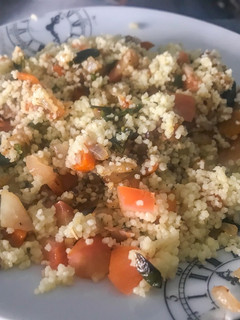 Una foto de Cous cous con berenjena
