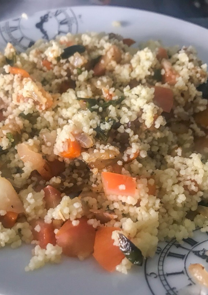 Una foto de Cous cous con berenjena