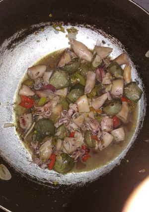 Foto resep Tumis cumi asin terong ijo