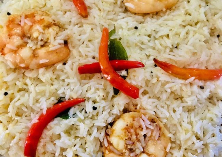 How To Make  Prawn coconut pulao