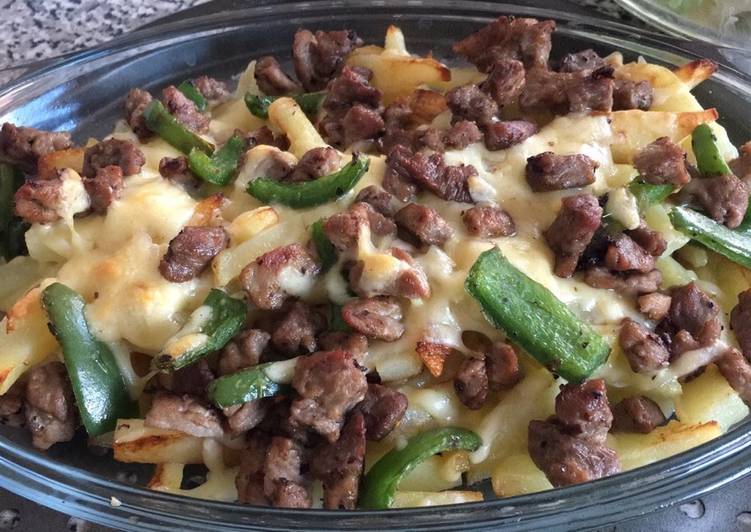 Patatas Foster Hollywood con Carne de cerdo