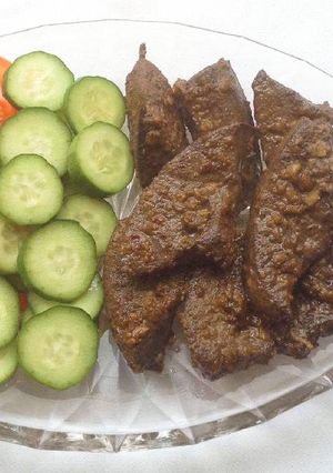 Hình của món Gan heo chiên.