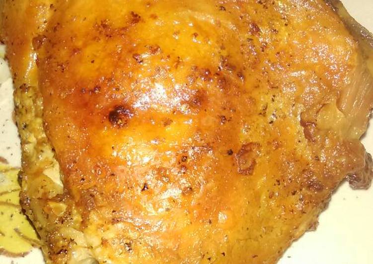 Recipe of Perfect Roasted chicken thighs skin-on