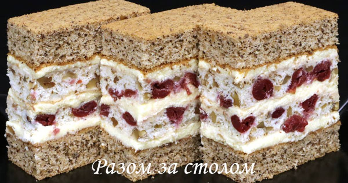 Торт-пляцок с вишнями и маком - irhidey.ru