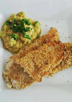 Una foto de Milanesa de pescado al horno