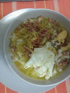 Una foto de Sopa de jamón