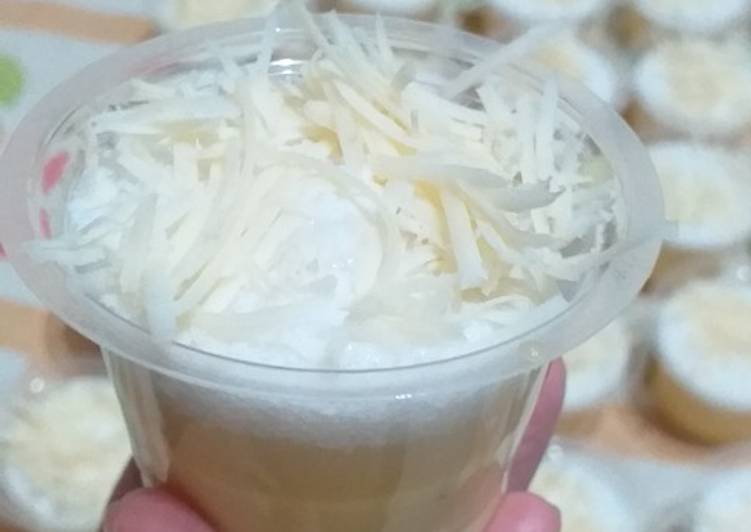 Cara masak Puding busa keju vla santan  Cepat