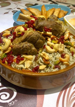 صورة لوصفة أرز بالشبت مع لحم 🍖