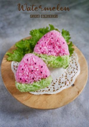 Foto resep Watermelon rice (onigiri semangka)